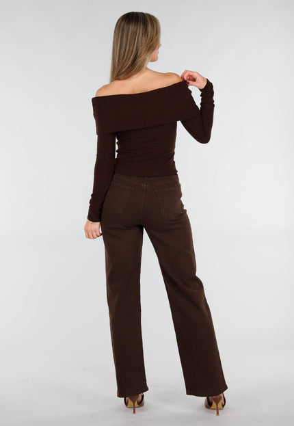 NEW031225 Bruine Off Shoulder Top