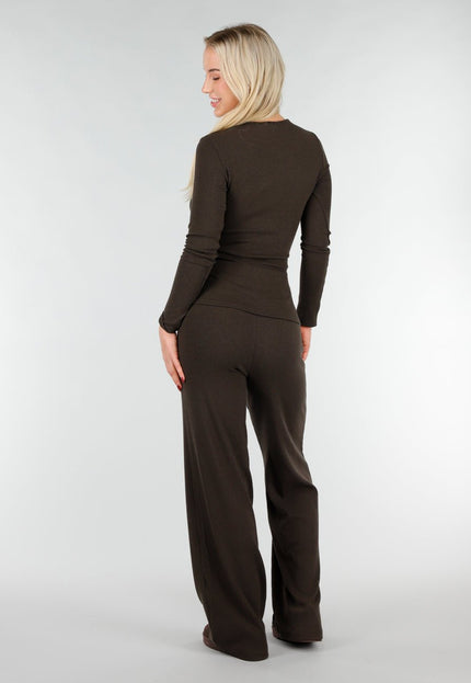 NEW031225 Bruine Stretch Two Piece Set