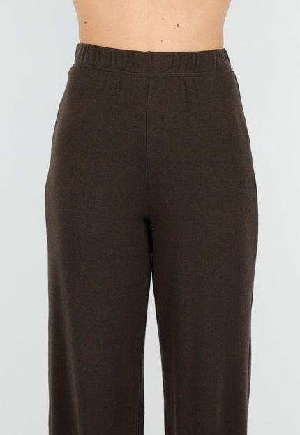 NEW031225 Bruine Stretch Two Piece Set