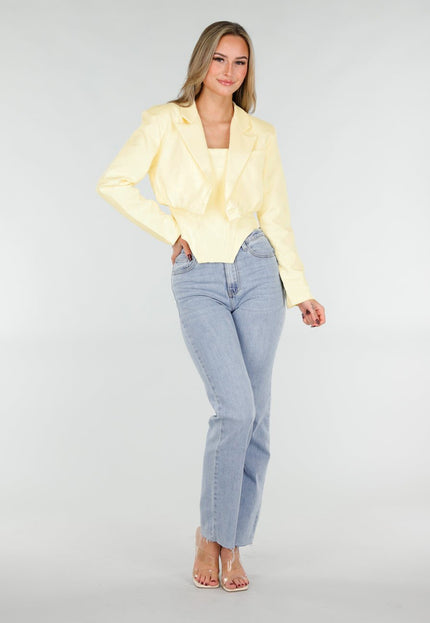NEW031225 Butter Yellow Blazer en Top Set