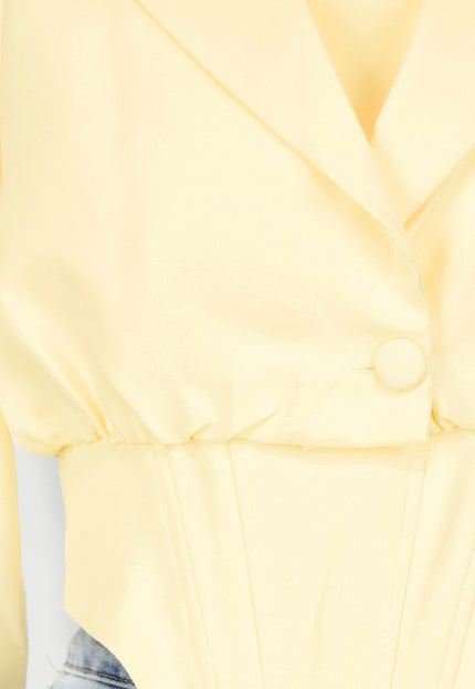 NEW031225 Butter Yellow Blazer en Top Set