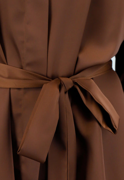 Donkerbruine Satijnen Jurk