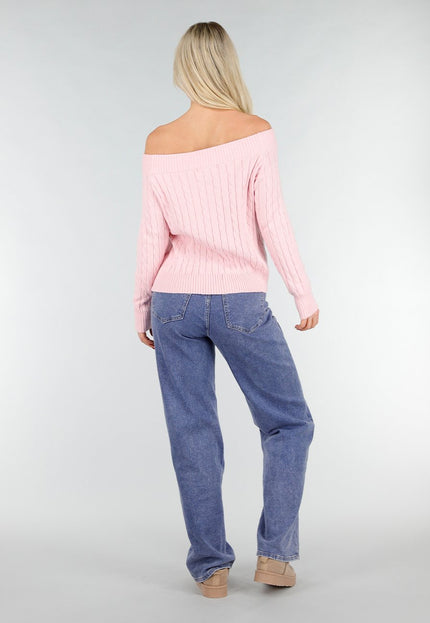 NEW031225 Lichtroze Off Shoulder Trui