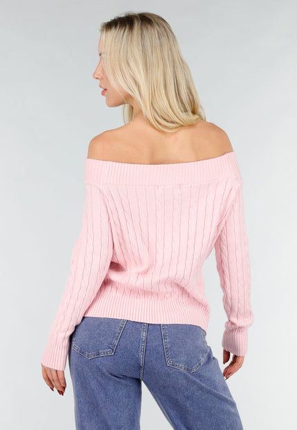 NEW031225 Lichtroze Off Shoulder Trui