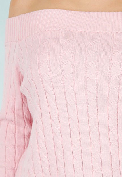 NEW031225 Lichtroze Off Shoulder Trui