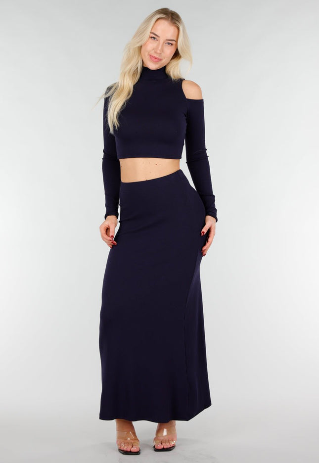 NEW031225 Navy Cut Out Two Piece Set