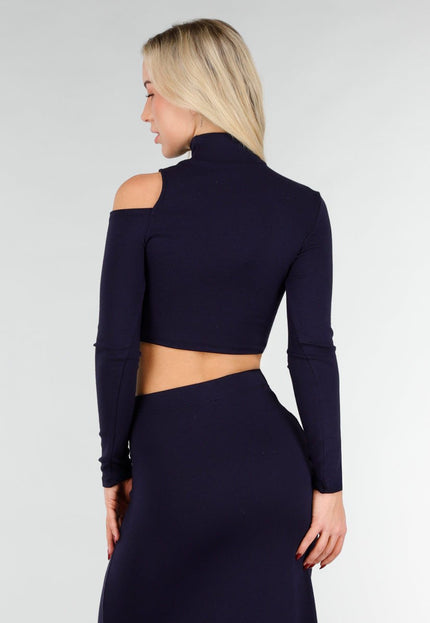 NEW031225 Navy Cut Out Two Piece Set