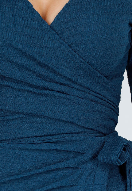 NEW031225 Petrol Lange Mouwen Wrap Top