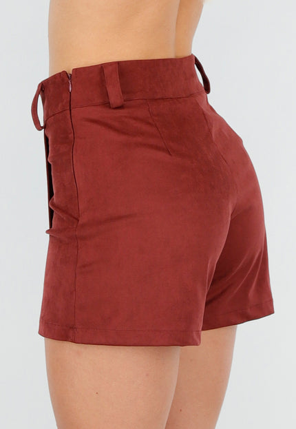 Rode Suede Stretch Skort