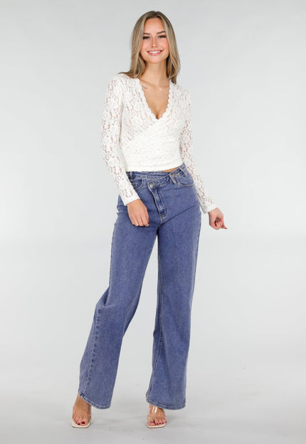 Witte Kanten Wrap Top