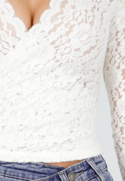 Witte Kanten Wrap Top