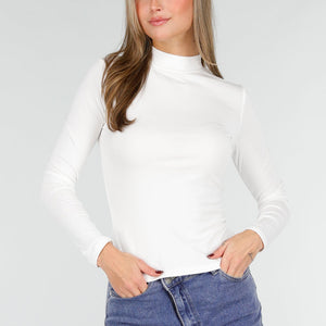 NEW031225 Witte Stretch Col Top