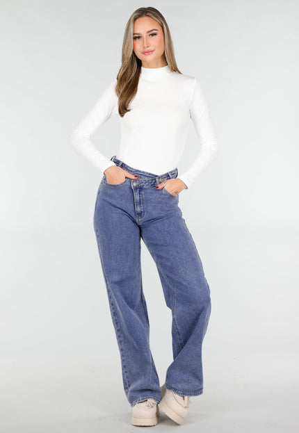 NEW031225 Witte Stretch Col Top