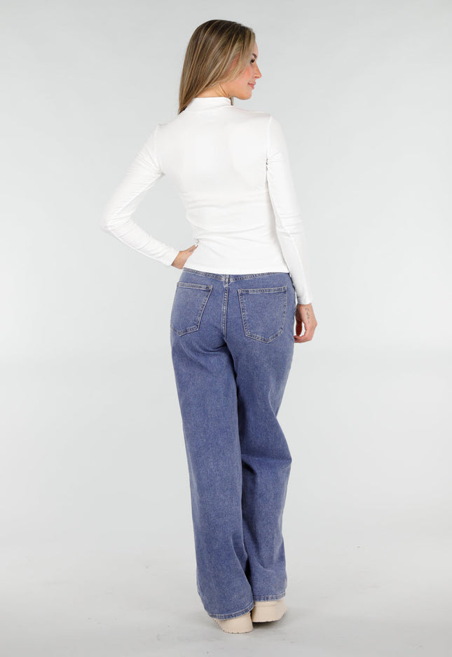 NEW031225 Witte Stretch Col Top