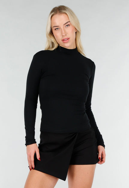 OP=OP.07.NL Zwarte Col Top met Stretch
