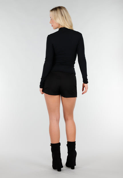 OP=OP.07.NL Zwarte Col Top met Stretch