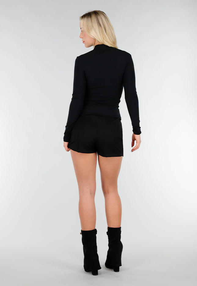 OP=OP.07.NL Zwarte Col Top met Stretch