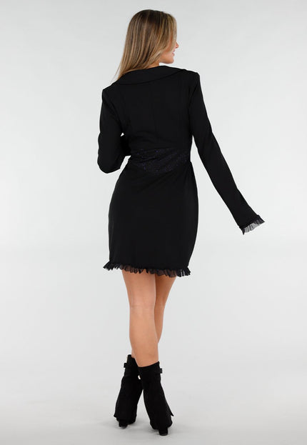 NEW031225 Zwarte Enkellaarzen met Omslag