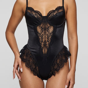 NEW031225 Zwarte Kant Lingerie Body
