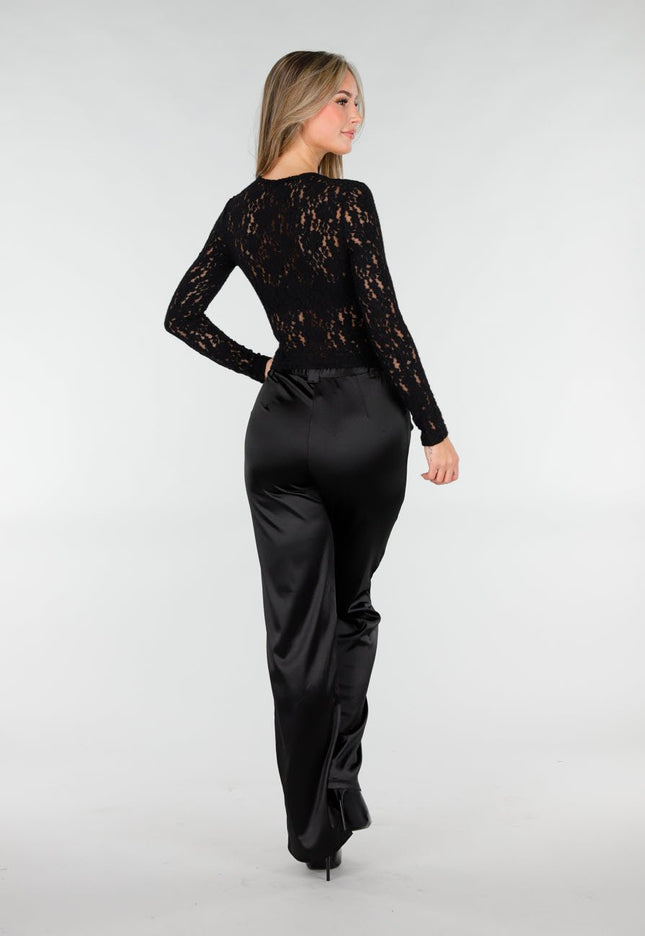 Zwarte Kanten Wrap Top