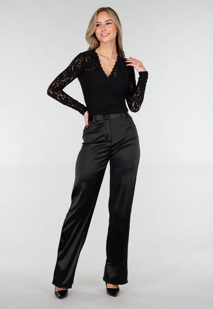 Zwarte Kanten Wrap Top