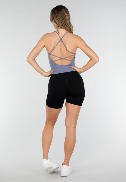 NEW040226 Blauwe Sportieve Top met Pads