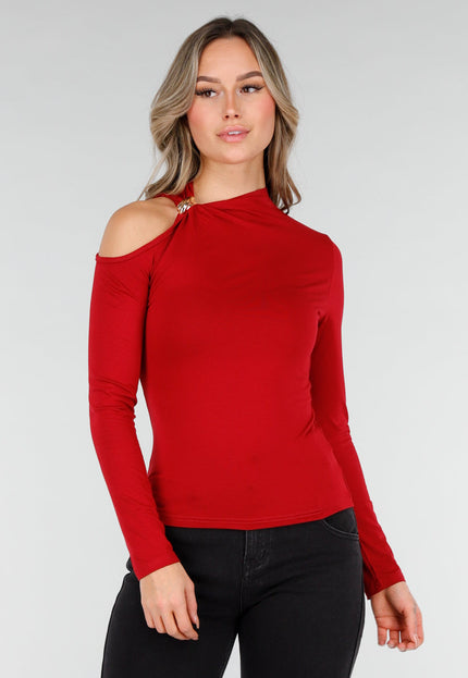 NEW040226 Bordeauxrode One Shoulder Top