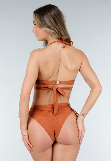 NEW040226 Bronzen High Waist Bikini Broekje