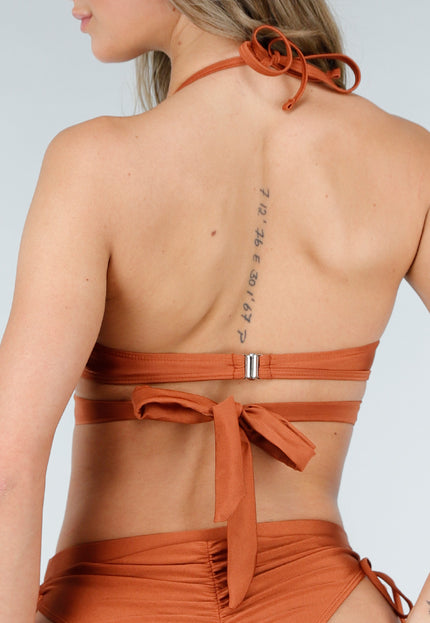 NEW040226 Bronzen Push Up Wrap Bikini Top