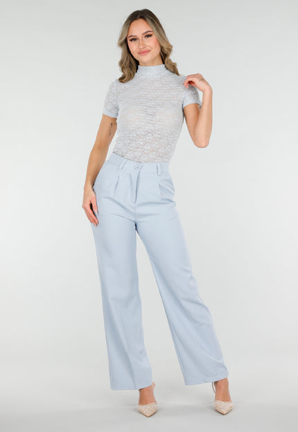 NEW040226 Lichtblauwe Pantalon met Rechte Pijpen