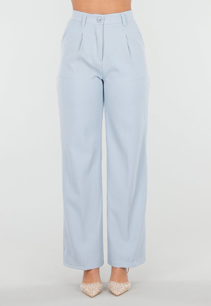 NEW040226 Lichtblauwe Pantalon met Rechte Pijpen