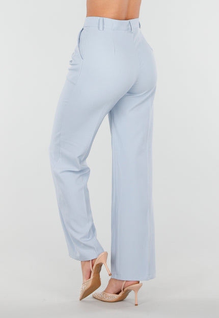 NEW040226 Lichtblauwe Pantalon met Rechte Pijpen
