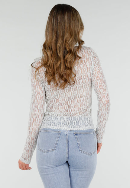 NEW040226 Mintgroene Kanten Blouse Top