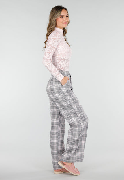 NEW040226 Roze Kanten Top met Lange Mouwen