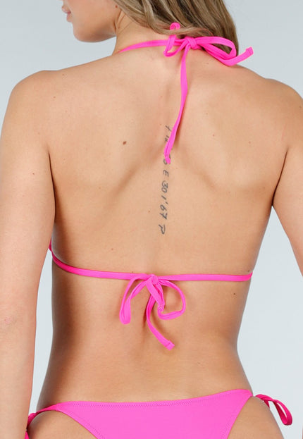 NEW040226 Roze Triangel Bikinitop met Ruches