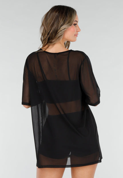 NEW040226 Mesh T-Shirt Dress