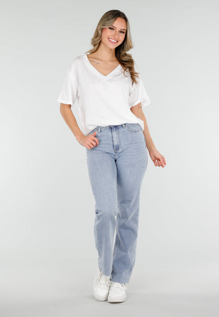 NEW040226 Wit T-Shirt met V-Hals