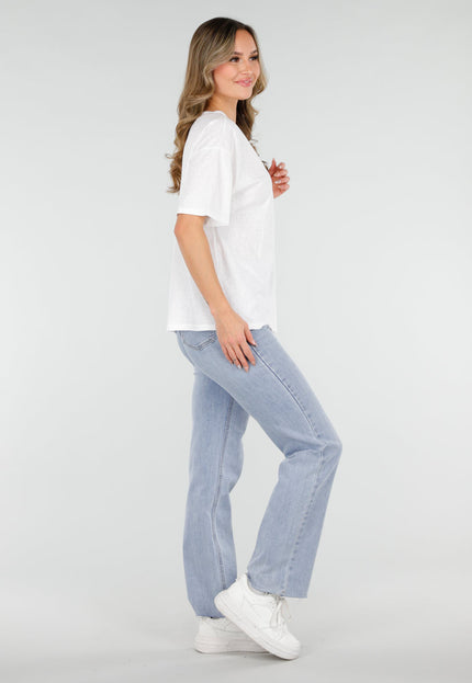 NEW040226 Wit T-Shirt met V-Hals