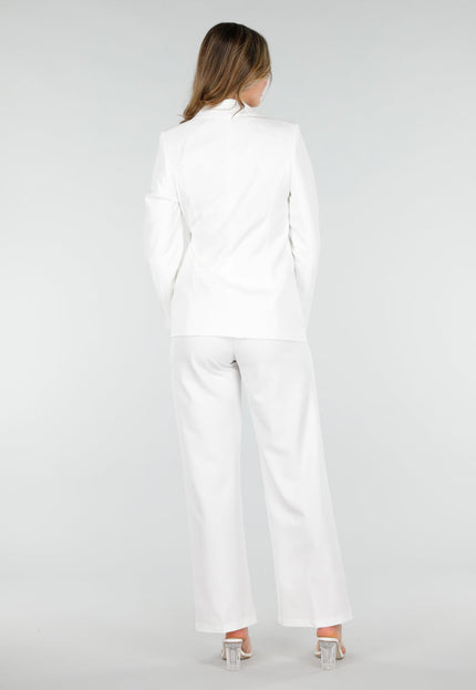 NEW040226 Witte Blazer met Gesp