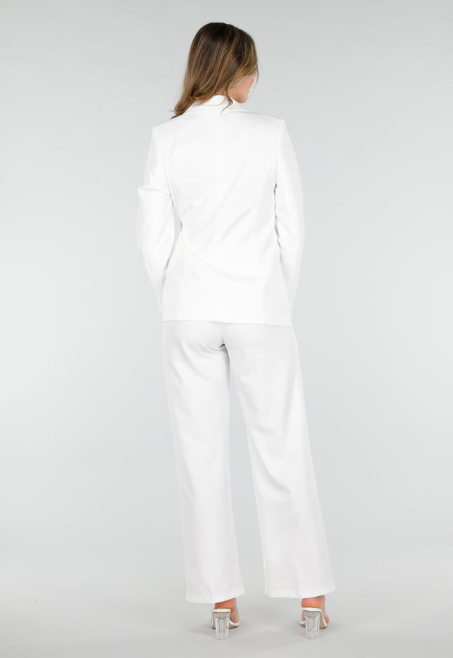 NEW040226 Witte Blazer met Gesp