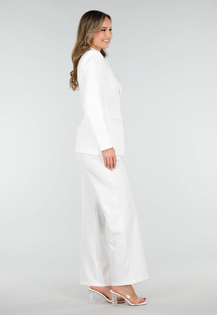 NEW040226 Witte Blazer met Gesp