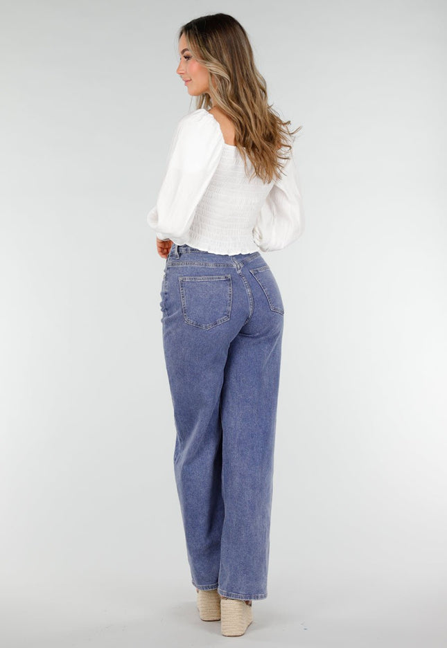 NEW040226 Witte Blouse met Lange Mouwen