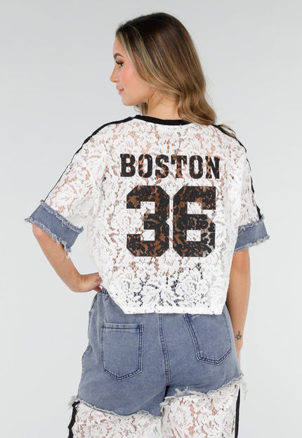 NEW040226 Witte Kanten Denim Set