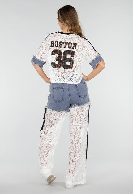 NEW040226 Witte Kanten Denim Set