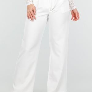 NEW040226 Witte Pantalon met Gouden Gesp