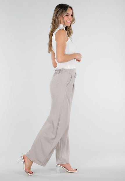 NEW040326 Beige Barrel Pantalon met Overslag