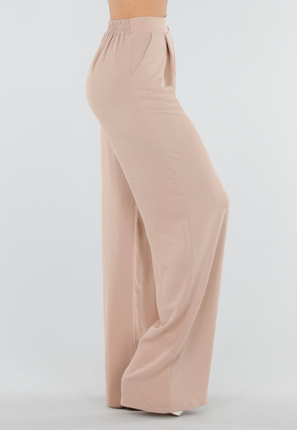 NEW040326 Beige Linnenlook Tall Pantalon