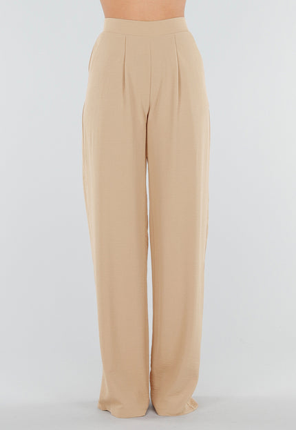 NEW040326 Beige Linnenlook Tall Pantalon