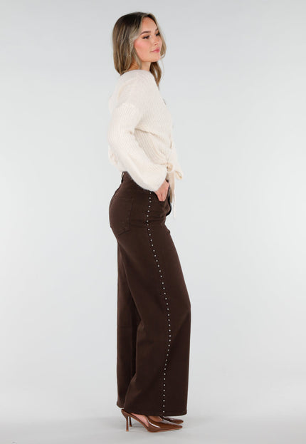 NEW040326 Beige Overslag Vest met Strikdetail