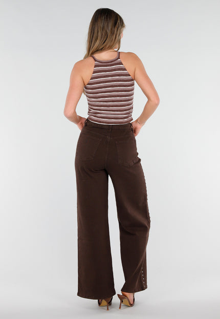 NEW040326 Bruine Gestreepte Padded Top